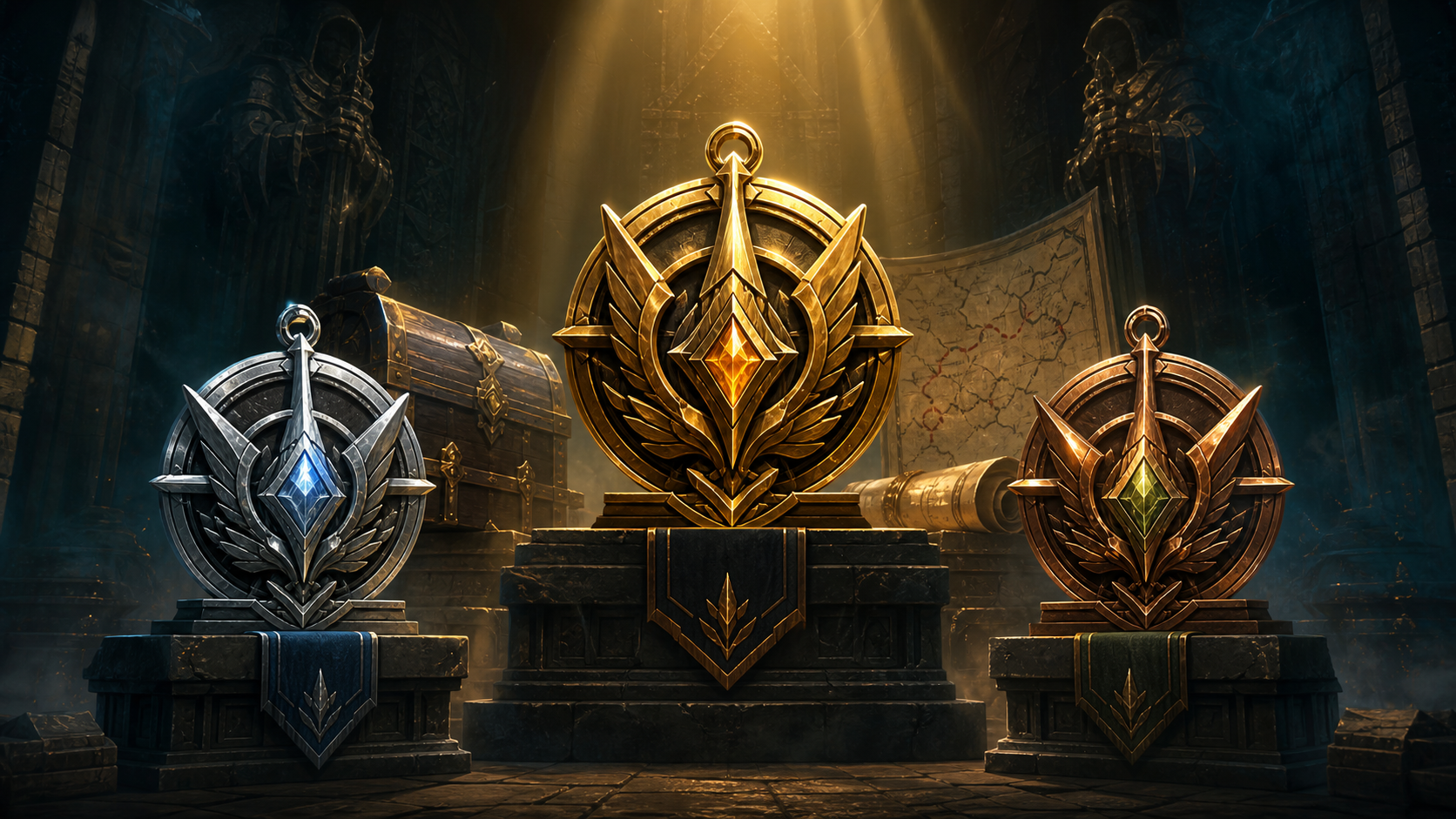 Gold, silver, and bronze Treasure Hunter League awards